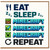 Birthday Card, Eat Sleep Minecraft Repeat Gaming Greeting Card