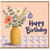 Birthday Card, Happy Birthday Floral Vase Greeting Card