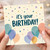 Birthday Card, Colourful It's Your Birthday Balloon and Stars Design