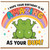 Birthday Card, Frog Rainbow Bum Birthday Card