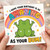 Birthday Card, Frog Rainbow Bum Birthday Card