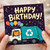 Birthday Card, Recycling Truck Cat Design