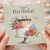 Birthday Card, Floral Cake and Butterfly Birthday Greeting Card