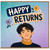 Birthday Card, Illustrated Floral Card for Him