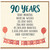 90th Birthday Card, Funny 90 Years Birthday Card with Balloons and Happy Birthday Banner