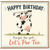 Birthday Card, Funny Cow Golfing Birthday Card, Let's Par Tee