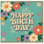 Birthday Card, Retro Floral Happy Birthday Card