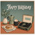 Birthday Card, Retro Happy Birthday Record Player and Coffee Greeting Card