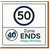 50th Birthday Card - Funny Road Sign Design, Big 50 Speed Limit with 40 Zone Ends, Happy Birthday Motoring Theme