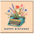 Birthday Card, Vintage Typewriter Flower Bouquet Greeting Card