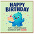 Birthday Card, Funny Cute Dinosaur Happy Birthday Card with Cake Message