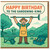 Happy Birthday to the Gardening King Card - Cartoon Gardener with Rake, Wheelbarrow and Tool Box - Funny Garden Lover Birthday Card for Him, Dad or Grandad