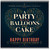 Birthday Card, A Party with Balloons and Cake Design