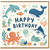 Birthday Card, Cute Under the Sea Happy Birthday Card with Marine Animals