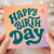 Birthday Card, Happy Birthday Retro Bubble Typography Card