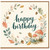 Birthday Card, Autumn Watercolour Happy Birthday Card with Mushrooms and Leaves