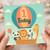 1 Today First Birthday Card - Hot Air Balloon with Cute Panda, Lion, Zebra, Bunny & Giraffe - Child’s 1st Birthday Card for Boy or Girl