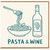 Birthday Card, Pasta and Wine Greeting Card