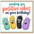 Birthday Card, Sending You Positive Vibes on Your Birthday, Fun Cute Cartoon Design