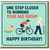 Funny Birthday Card - One Step Closer to Winning Your Age Group - Triathlon Humour with Swimmer, Cyclist & Walking Stick Gag - For Friends, Family, Him or Her