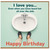 Birthday Card, Beard Hair Sink Birthday Card