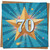 70th Birthday Card - Starburst Gold Star Design - 145mm x 145mm -, Includes Kraft Envelope