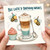 Birthday Card, Bee Latte Birthday Wishes Cute Bees and Latte Design
