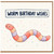 Birthday Card, Worm Birthday Wishes Cute Cartoon Worm Greeting Card