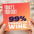 99th Birthday Card, 99% Chance of Wine Card