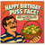 Birthday Card, Happy Birthday Puss Face Humorous Retro Style Card