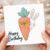 Birthday Card, Cute Bunny and Carrot Happy Birthday Card
