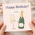 Birthday Card, Champagne Bottle and Glass Design