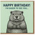 Funny Birthday Card - Cute Beaver Illustration - 'HAPPY BIRTHDAY! I'M EAGER TO SEE YOU...' Pun - Animal Pun Card for Friends and Family
