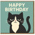 Funny Cat Birthday Card - Grumpy Black and White Cat with 'HAPPY BIRTHDAY' Text - Humorous Feline Design for Him, Her, Friends or Family