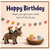 Birthday Card, Funny Humorous Happy Birthday Card with Cute Donkey and Chicks