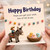Birthday Card, Funny Humorous Happy Birthday Card with Cute Donkey and Chicks