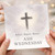 Ash Wednesday Card - Reflect Repent Renew - Minimal Watercolour Cross and Palm Leaves - Christian Lent Greeting