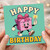 Birthday Card, Happy Birthday Gift Box Character Card