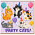 Birthday Card, Party Cats Cute Cat Celebration Card