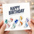 Birthday Card, Happy Birthday Card with Colourful Marble Design
