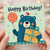 Birthday Card, Cute Bear with Balloon and Present Card