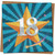 18th Birthday Card - Starburst Big Number 18 Design, Square 145mm x 145mm, Includes Kraft Envelope
