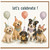 Birthday Card, Celebration Card with Dogs and Balloons