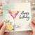 Birthday Card, Cocktail Martini Lemon Floral Birthday Card
