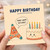 Birthday Card, Cute Party Hat and Cake Design