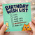 Birthday Card, Birthday Wish List Cat Card