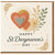 St Dwynwen’s Day Card - Elegant Layered Hearts, Sun Rays and Floral Welsh Love Design - Happy St Dwynwen’s Day Greeting Card