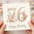 Granddad 76th Birthday Card, Floral Happy Birthday Card