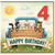 4th Birthday Card, Farm Animals Happy Birthday Card