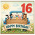 16th Birthday Card, Cute Farm Animals Happy Birthday Card